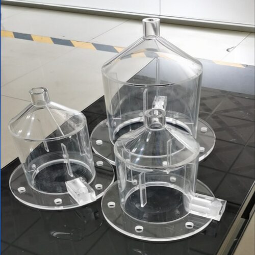 亚克力锥形实验装置有机玻璃异形实验仪器加工打孔真空法兰盘圆筒