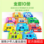 阳光宝贝小车迷早教翻翻卡全套10册宝宝认知书撕不烂玩具书0 3岁阳光宝贝翻翻书湖南少年儿童出版 社交通工具认数动物儿歌唐诗物品
