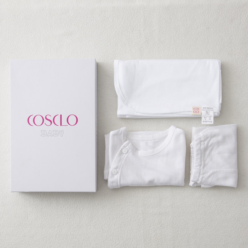 KOREA COSCLO KOREAN PAPER FOUR SEASONS BABY UNDERWEAR BABY BLANKET BABY LONG SLEEVE TOP PANTS SET 0-2 YEARS OLD