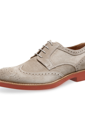 意大利原装进口germano bellesi翻毛皮英伦牛皮鞋牛津鞋962 米色