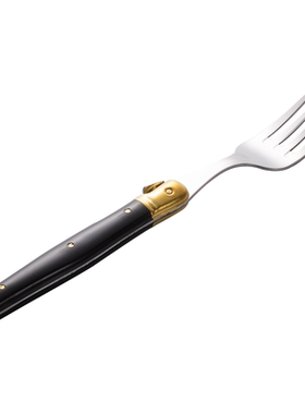 法国André Verdier黄铜黑DEBUTANT不锈钢点心叉西餐甜品叉子精致