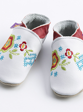 英国原装进口Starchild牛皮童鞋婴幼儿学步鞋软底鞋 蔷薇0-2岁