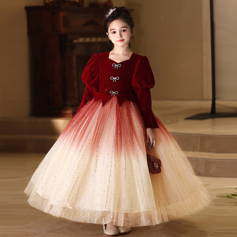 女童礼服红色新年花童婚礼小女孩儿童生日公主裙主持人钢琴演出服,童装/婴儿装/亲子装,儿童礼服,淘宝优惠券,粉丝福利购,淘宝优惠卷