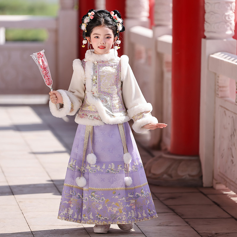 汉服女童冬装拜年服2025新款国风唐装儿童女孩古装加厚马面裙冬季,童装/婴儿装/亲子装,唐装,淘宝优惠券,粉丝福利购,淘宝优惠卷