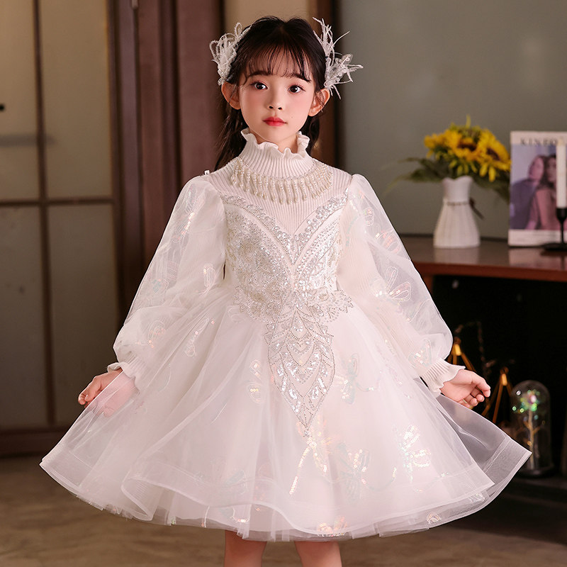 公主裙女童2025秋装新款儿童连衣裙秋冬季小女孩生日礼服蓬蓬裙子