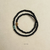 原创小众黑檀木手链奇楠沉香简约木质佛珠手串4mm小珠两圈细款 女