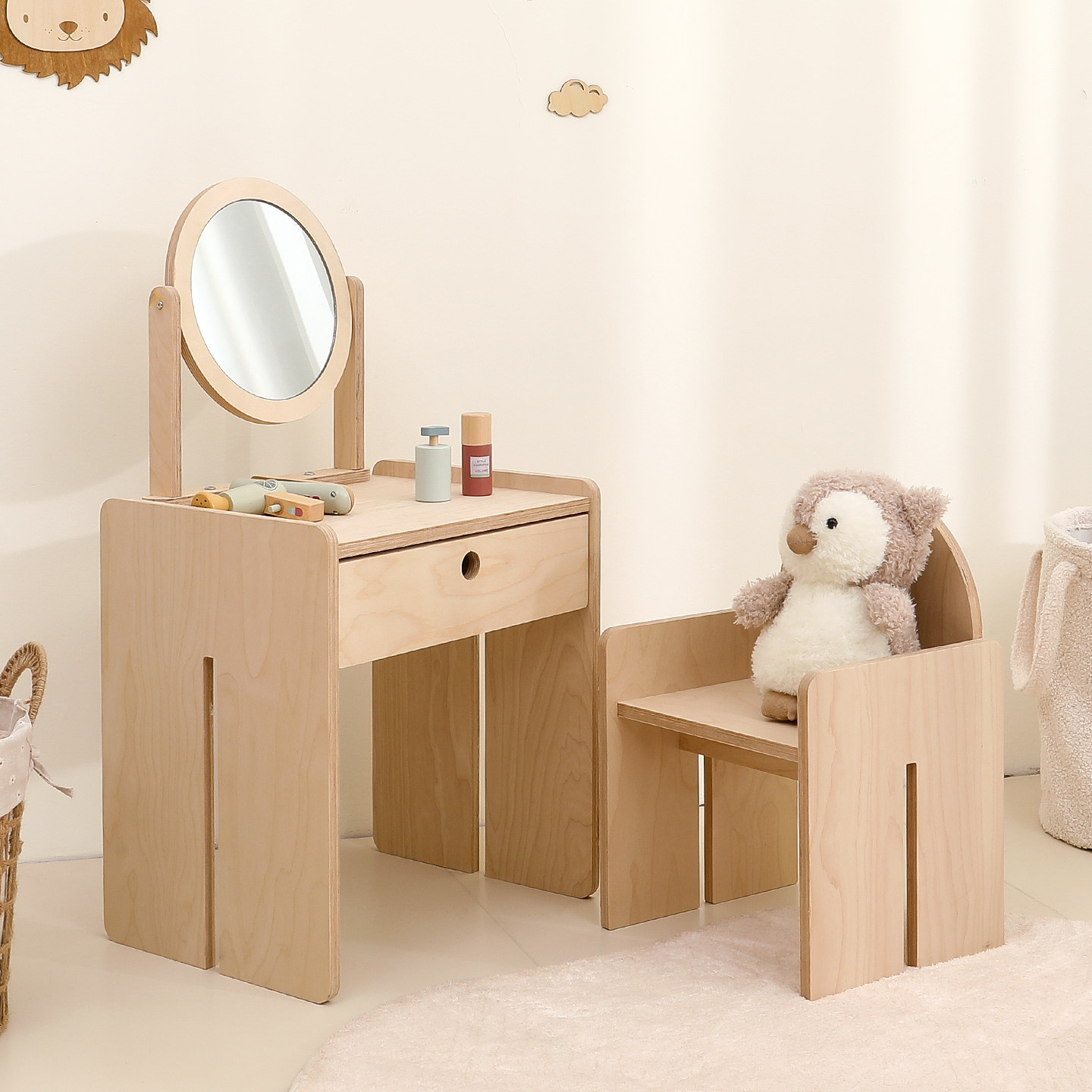 ins风儿童梳妆台女孩公主玩具化妆桌椅卧室床头柜迷你宝宝化妆台,住宅家具,儿童桌/手工桌,淘宝优惠券,粉丝福利购,淘宝优惠卷
