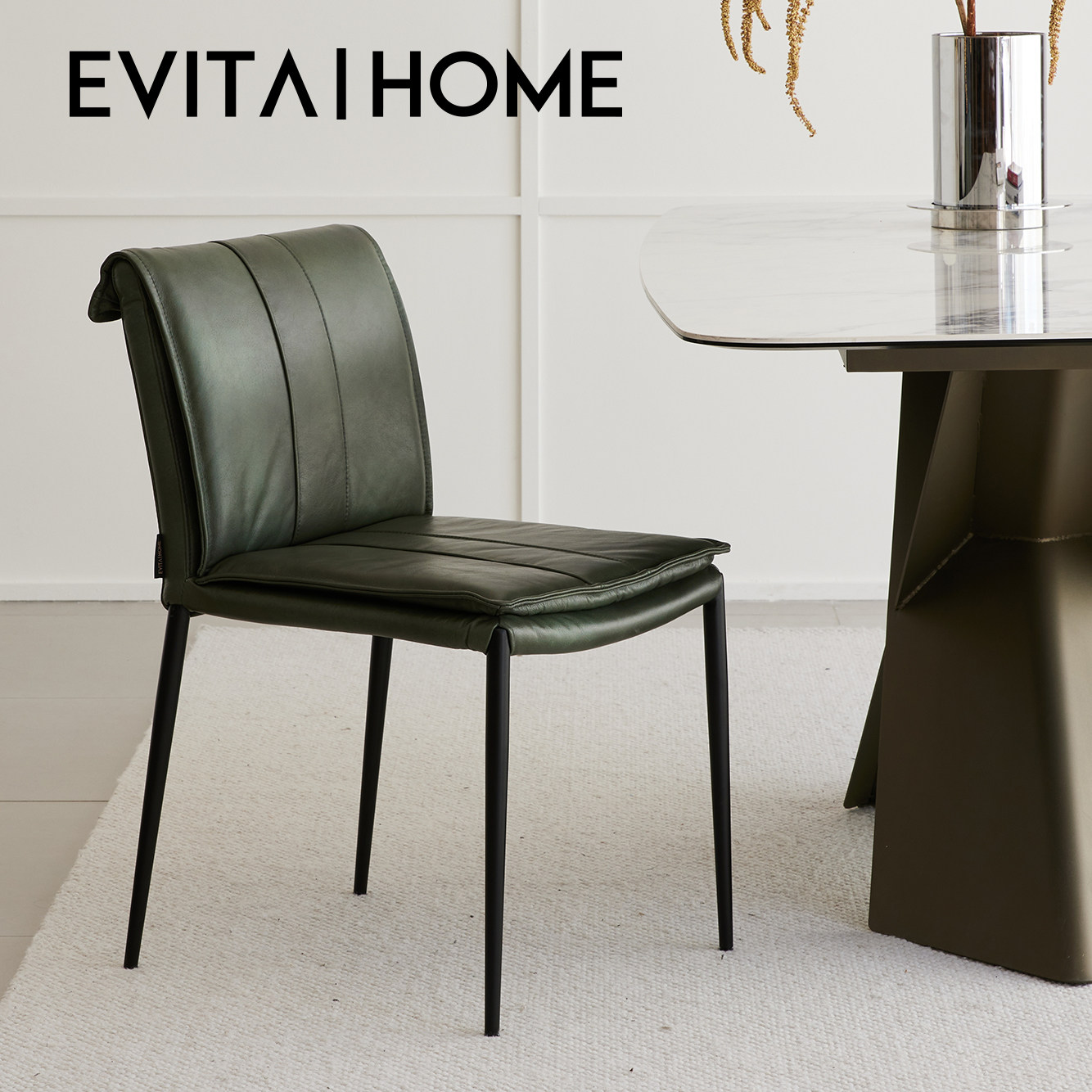 戴维恩真皮餐椅轻奢高级感2025靠背椅子美式复古风头层牛皮休闲椅