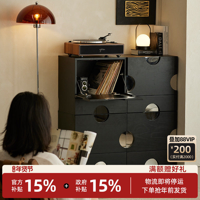 芝士组合柜实木现代客厅复古风餐边柜简约轻奢家用小户型柜子靠墙,住宅家具,餐边柜,淘宝优惠券,粉丝福利购,淘宝优惠卷
