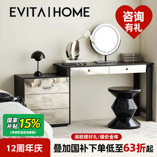 现代简约实木梳妆台斗柜一体家用可伸缩轻奢卧室转角收纳化妆桌