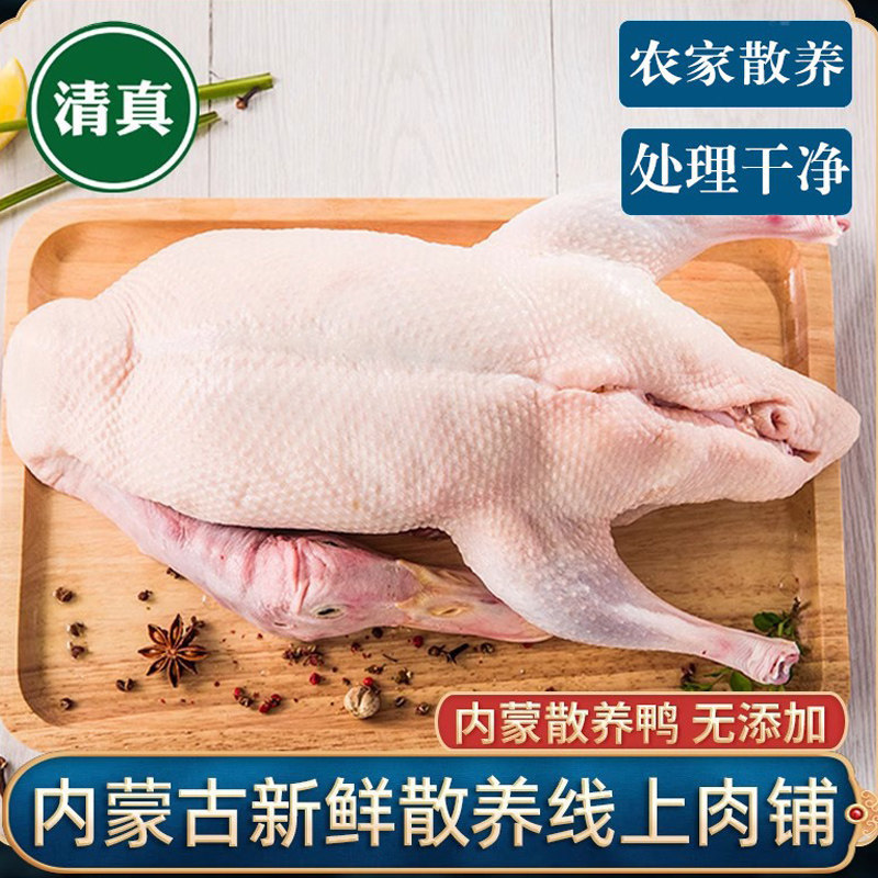 清真内蒙古新鲜生白条鸭整只冷冻生鲜鸭货鸭肉鲜冻鸭子家商用烤鸭