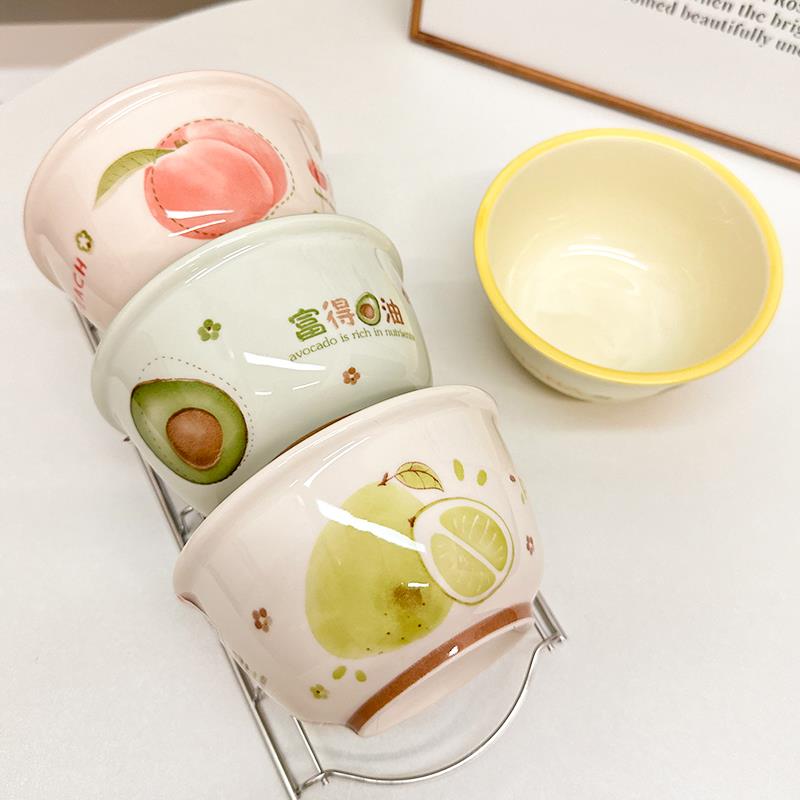 碗家用2025新款釉下彩创意卡通饭碗家用陶瓷食品碗儿童沙拉水果碗