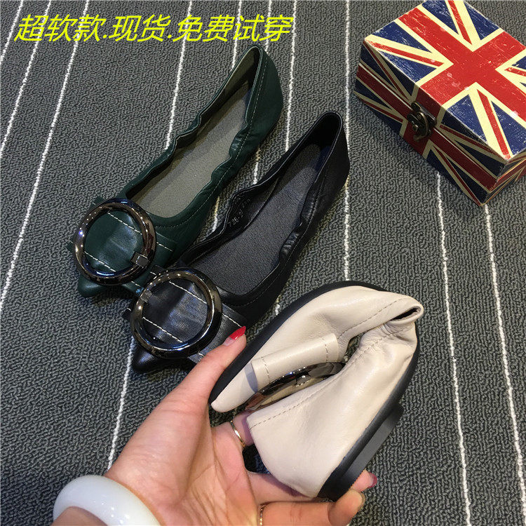 2024夏季新款浅口尖头平底单鞋大码鞋潮百搭软底欧洲站一脚蹬女鞋