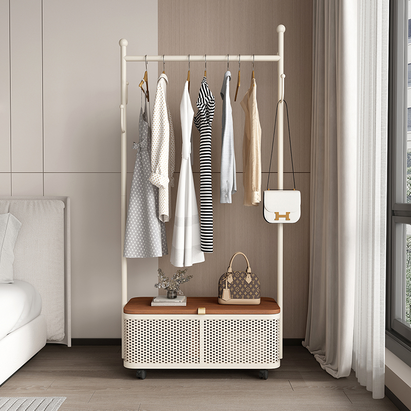 日式铁艺落地多功能衣帽架