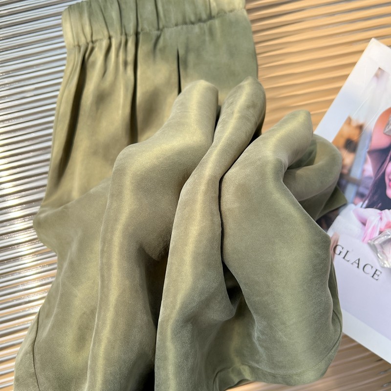 高端天丝雾感缎面阔腿裤夏糯米裤