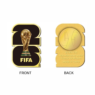 2026美加墨世界杯会徽LOGO徽章胸针足球正版正品周边纪念品礼物