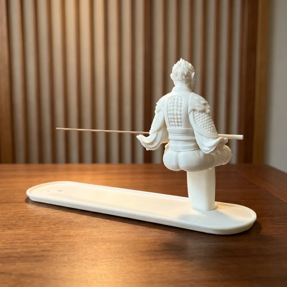 D打印黑神话悟空冥想香插,大圣盘腿静坐,茶室桌面禅意摆件