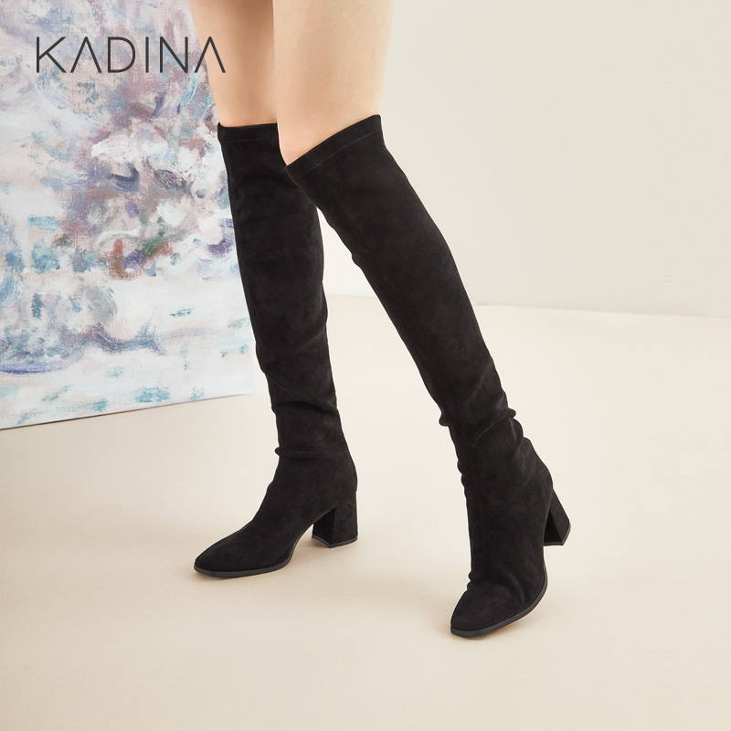 冬季粗跟女鞋卡迪娜时尚