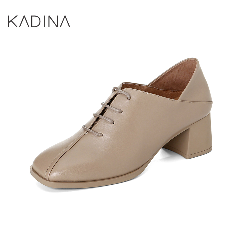 卡迪娜时装鞋简约交叉绑带单鞋