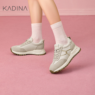 女KCA241910 厚底增高系带休闲运动鞋 卡迪娜秋冬季 新款