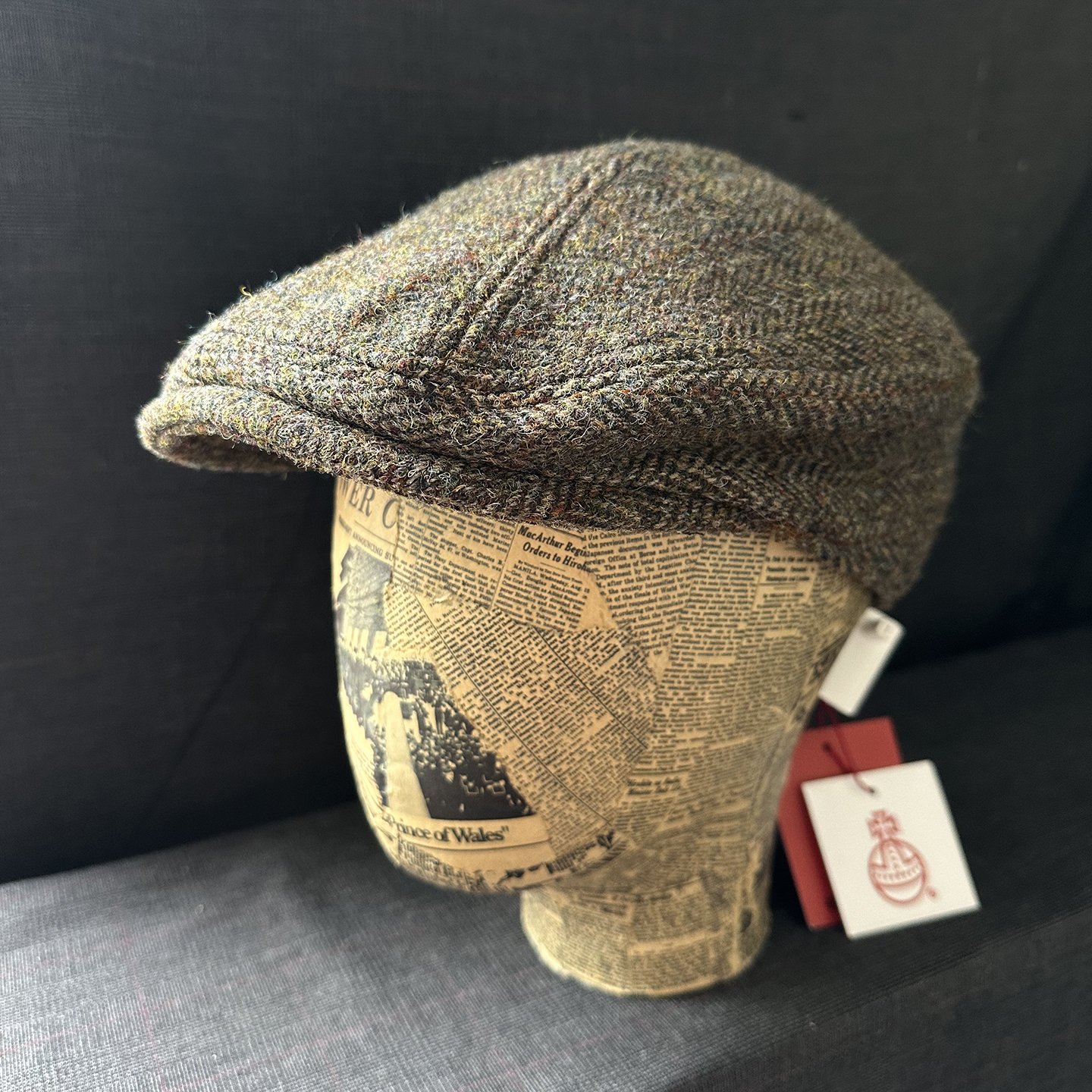 100%纯羊毛粗花呢harris tweed冬保暖复古绅士男士鸭舌帽子开普帽