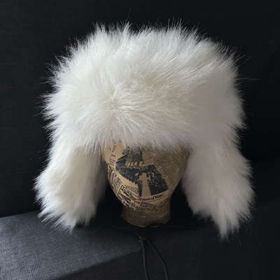 白色氛围感冬保暖加厚毛毛雷锋帽男女滑雪时尚潮酷出游北方防寒