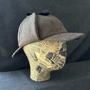 福尔摩斯亲子款秋冬羊毛混纺夏洛克帽复古英伦侦探帽原版猎鹿帽女