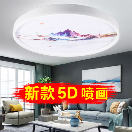 5d喷画led吸顶灯圆形阳台客厅灯