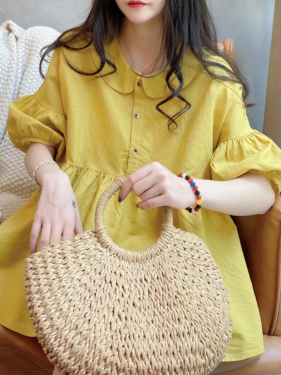 MATERNITY SUMMER SUIT FASHION KOREAN CHIFFON SHIRT TOP LOOSE BABYDOLL SUMMER CASUAL TWO-PIECE SUMMER STYLE