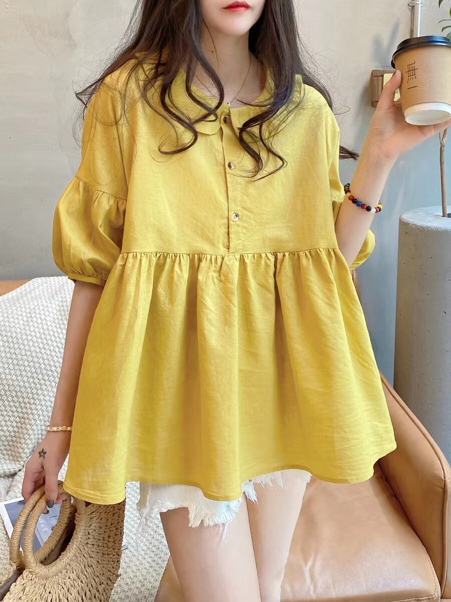 MATERNITY SUMMER SUIT FASHION KOREAN CHIFFON SHIRT TOP LOOSE BABYDOLL SUMMER CASUAL TWO-PIECE SUMMER STYLE