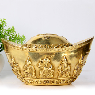 铜元宝摆件 铜五路财神元宝摆件 铜黄金万两元宝摆件 实心元宝