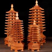 桃木文昌塔笔摆件木质七层九层十三层13层 木制书房书桌装 饰品