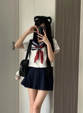 原创jk制服基础款水手服正版中间服短袖不良学院风日系校供感校服