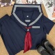 裙 制服裙套装 学院风jk水手服原创正版 日系新绀三本校供休闲基础款