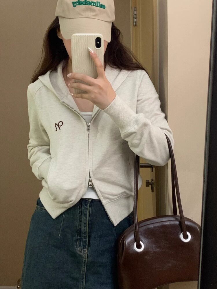 【面试试穿】宽松短款拉链外套女