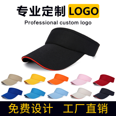 空顶帽子定制太阳帽鸭舌帽印字图