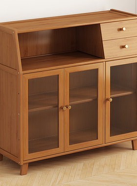 餐边柜靠墙一体储物柜多功能家用客厅中式餐柜茶水柜厨房楠竹橱柜