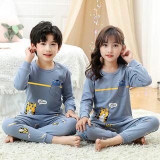大男孩睡衣秋衣秋裤纯棉套装小女孩10男童女童衬衣衬裤棉毛衫一套
