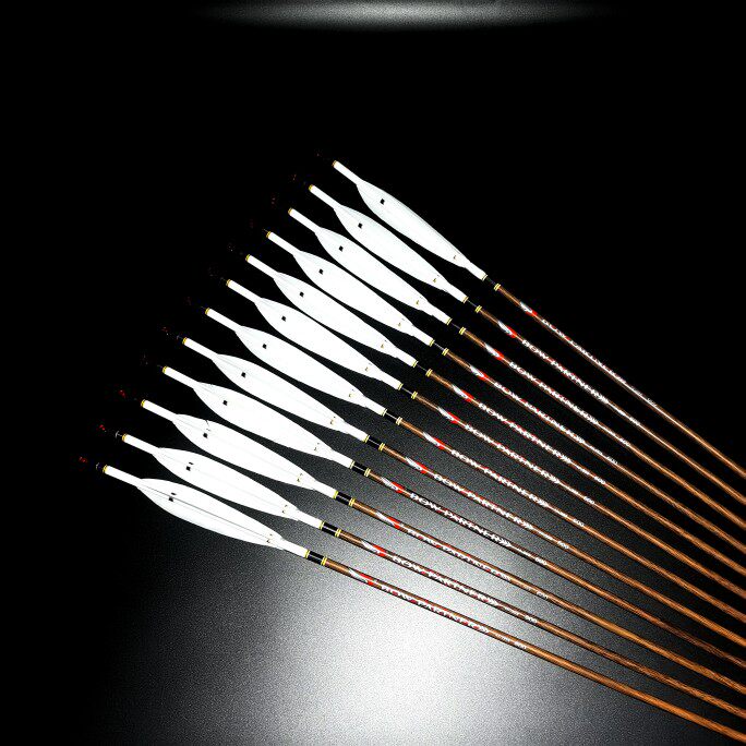 2mm真羽贝特箭尾火鸡羽传统弓美猎箭碳素箭