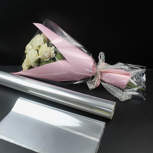 防尘透明包花纸花艺玻璃纸卷鲜花包装纸防水塑料花店花束玻璃纸卷