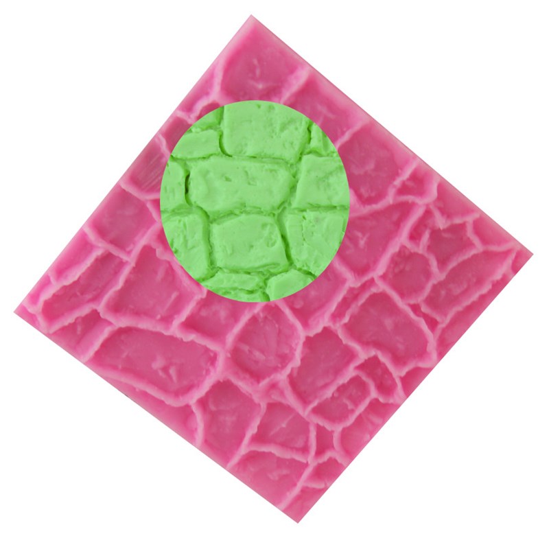 翻糖墙皮树皮蛋糕围边硅胶模具仿古石砖墙面石头鹅卵石模具蛋糕模