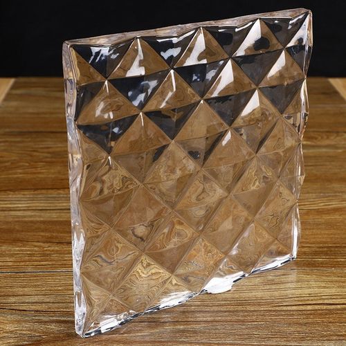 厂家直供水晶玻璃砖隔断墙砖工程景观墙热熔大砖彩色方形实心水晶