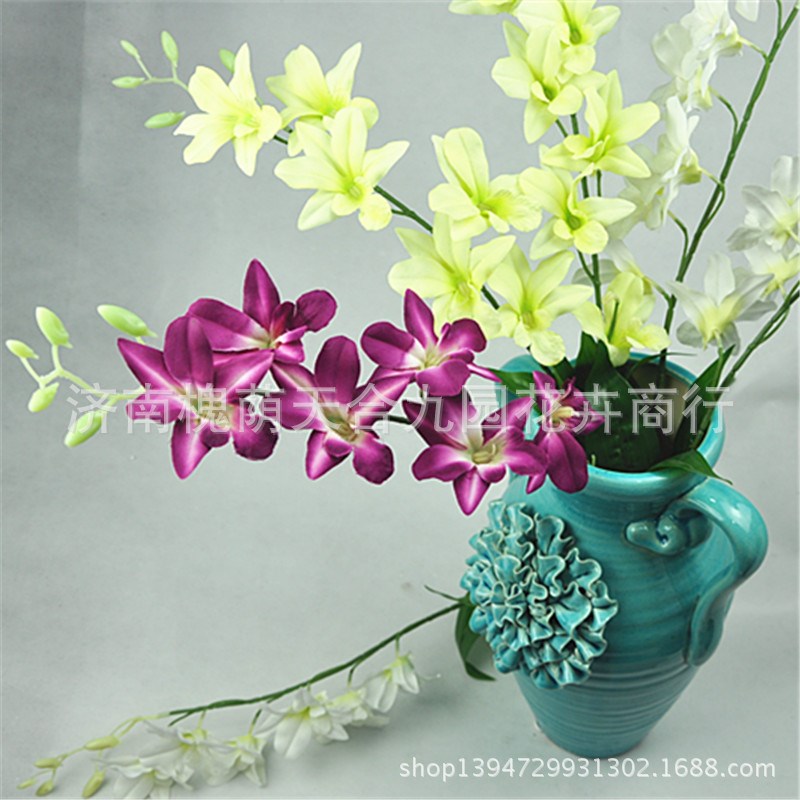 仿真单支小洋兰 仿真花假花绢花 婚庆家居摄影摆件软装装饰