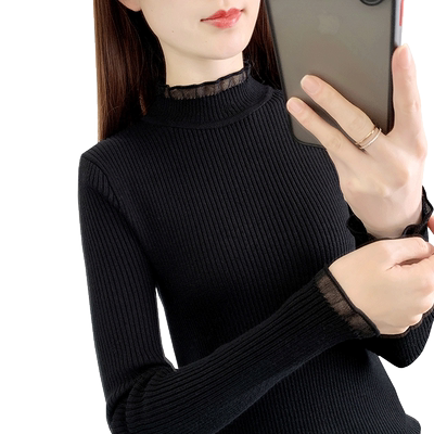 秋冬打底衫百搭修身半高领毛衣女