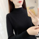 长袖 黑色打底衫 紧身中领针织衫 修身 上衣内搭秋冬半高领毛衣 女新款
