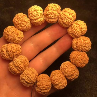 7瓣22mm尼泊尔大金刚菩提子手串男原籽正品 文玩佛珠单圈黄皮沉水