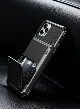 翻盖插卡17苹果15promax手机壳16二合一卡包iPhone14外壳高级感7适用13全包软防摔12保护套男女商务新款8plus