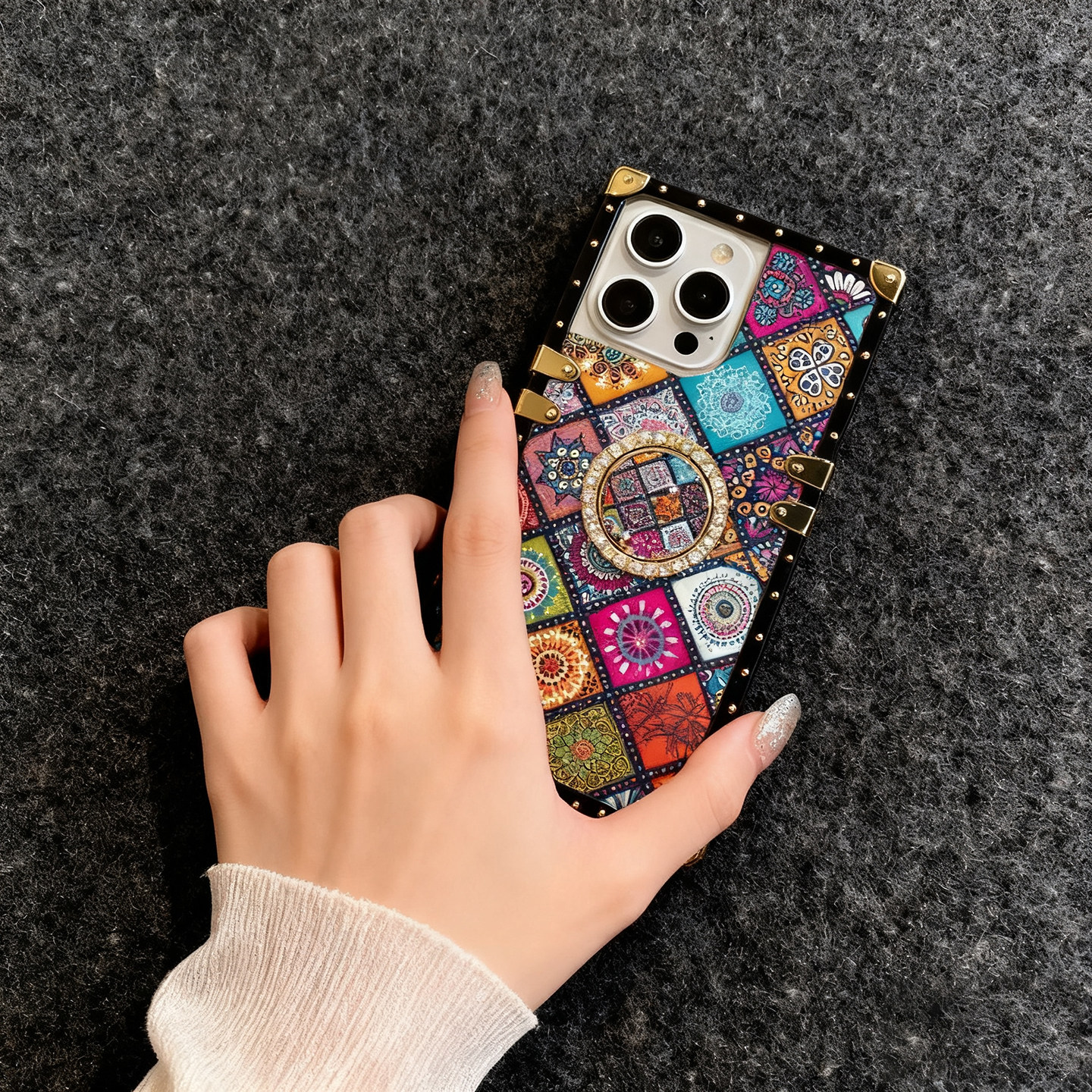 民族风iPhone17手机壳16个性苹果14promax时尚潮牌适用15创意网红全包防摔13小众方形高级感12保护套11女新款