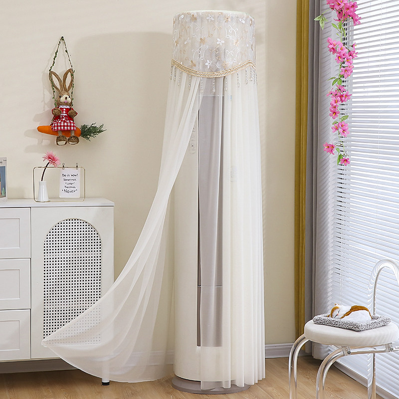 圆形空调罩立式圆柱形通用防尘罩蕾丝装饰盖布2026新款柜机空调套