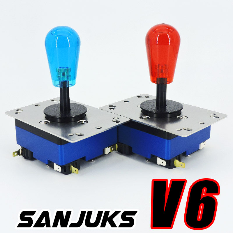 SANJUKS-V6街机摇杆铝合金定制版拳皇街霸铁拳格斗游戏用进口配件